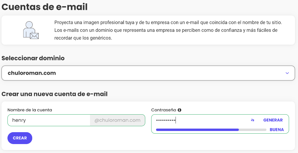 crear cuenta de correo en SiteGround